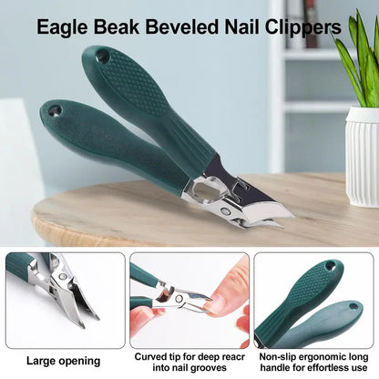 Eagle Beak Beveled Nail Clippers, 3Pcs✂️ For Thick & Ingrown Nails, Seniors