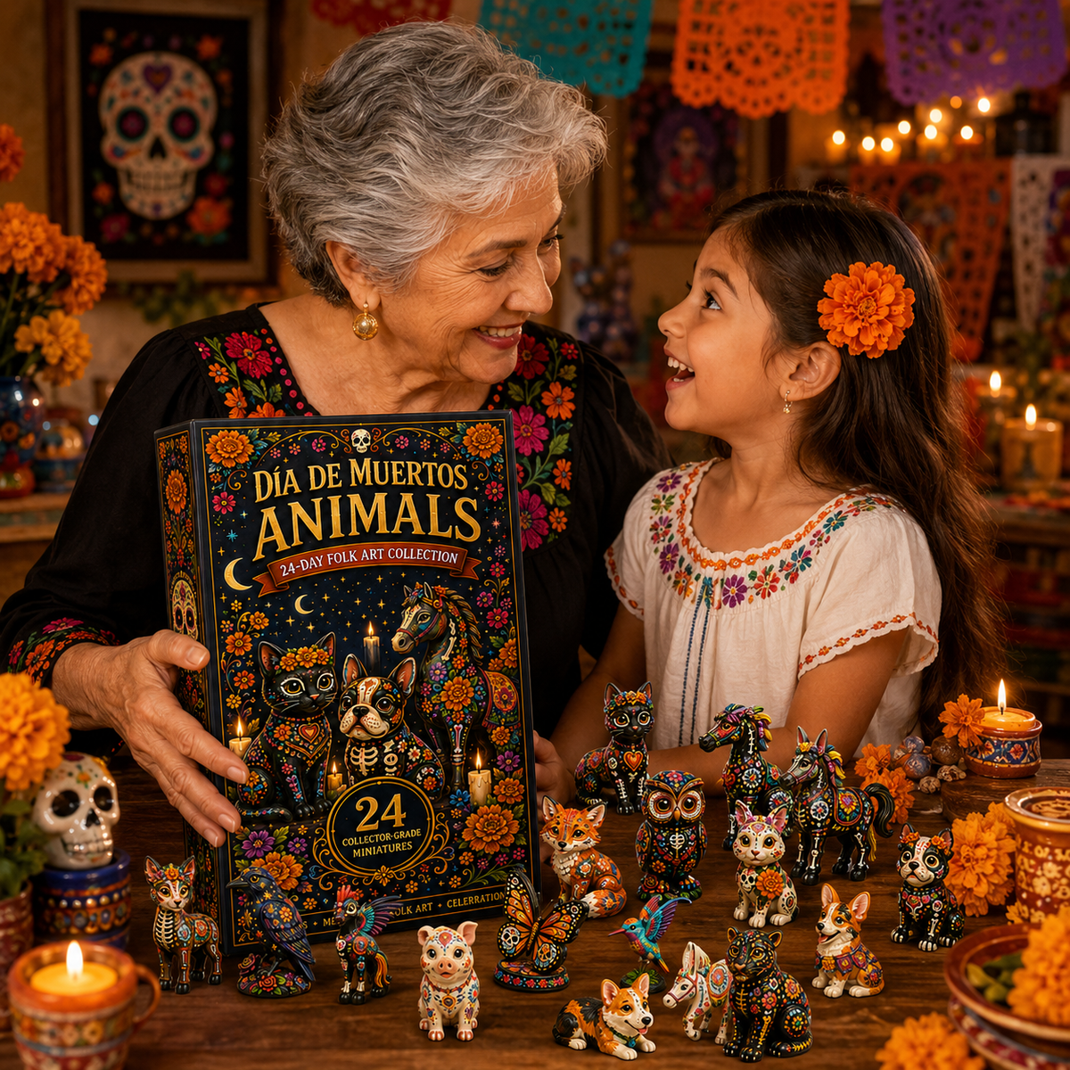 Día de Muertos Animals Advent Calendar 2026 – 24-Day Folk Art Animal Figurine Collection | 24 Unique Collector-Grade Miniatures - image 5