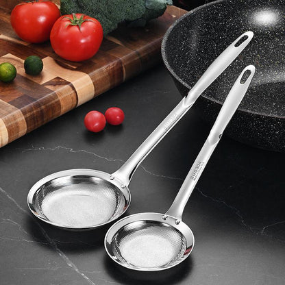2-Piece Stainless Steel Fine Mesh Skimmer Spoons, Multi-Size Hot Pot Fat Skimmers 🍲 - image 1