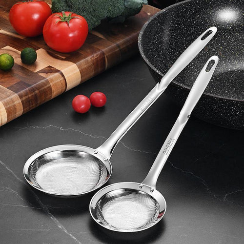 2-Piece Stainless Steel Fine Mesh Skimmer Spoons, Multi-Size Hot Pot Fat Skimmers 🍲 - image 1