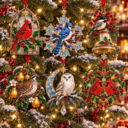 2026 Feathered Christmas Jewels – 6-Piece Bird Ornament Gift Set