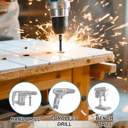 ❤️🔥49% OFF | 6Pcs Dry Diamond Drill Bit Set 🛠 Hex Shank Brazed Hole Saw for Tile, Glass & Granite