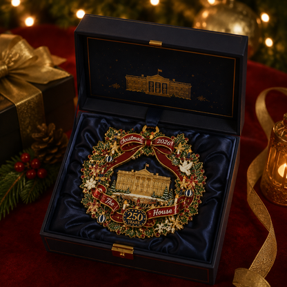 ❤️🔥White House Scene Christmas Wreath Commemorative Ornament