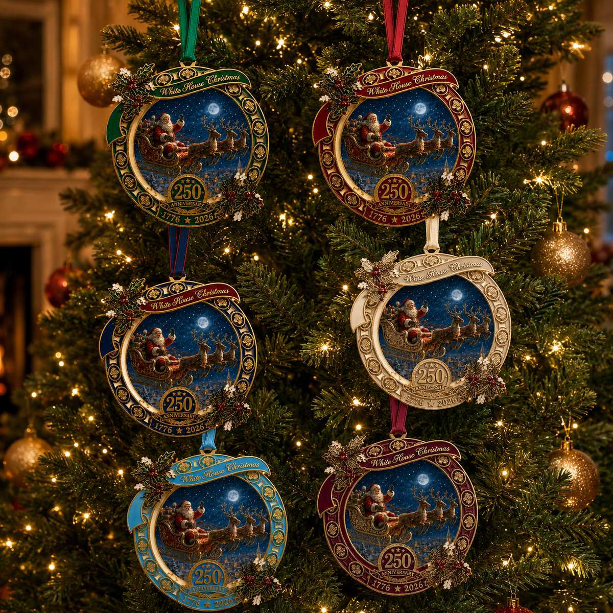 ❤️✨250th Anniversary Edition Santa's Sleigh Scene Ornament