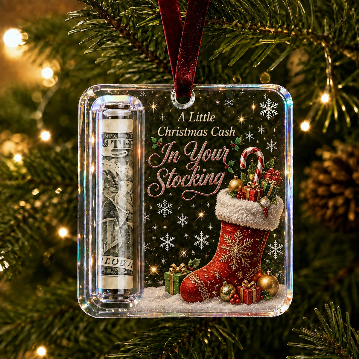 💖🔥LAST DAY 50% OFF - 🎄Christmas Cash Gift Ornament- Make Cash Feel Like A Real Christmas Gift💵