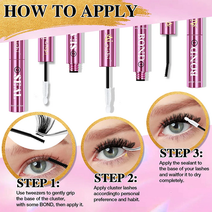 2 in 1 Bond & Seal Eyelash Adhesive, Black/White Waterproof Gentle Lightweight Strong Hold Glue🖤🤍 - image 11