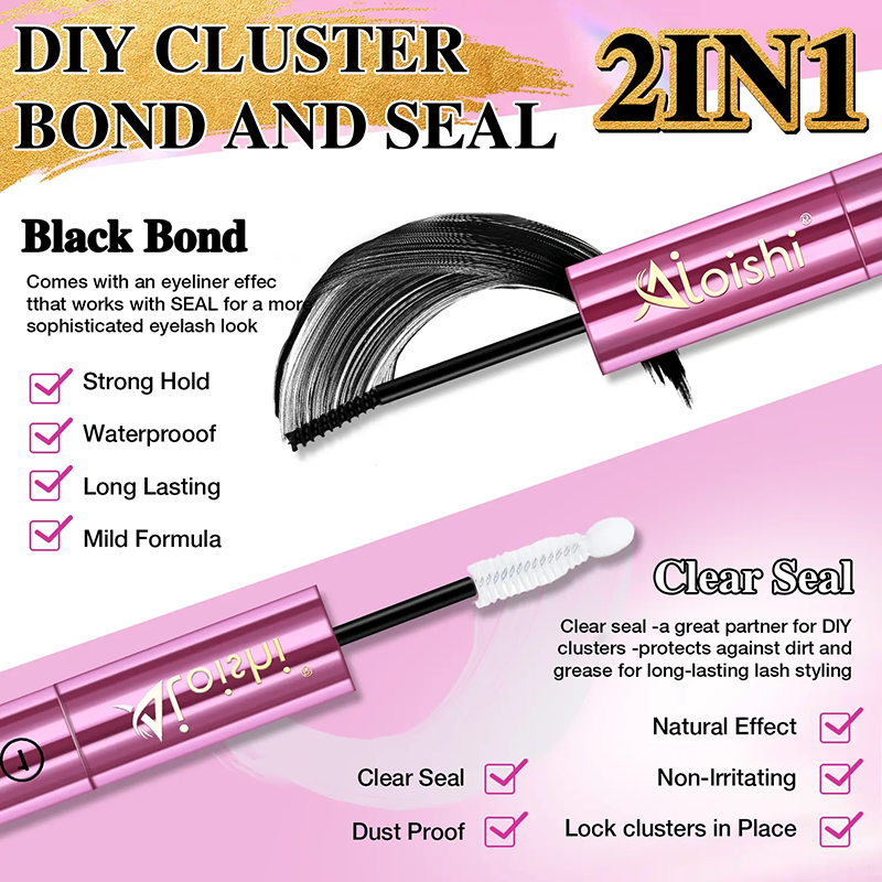 2 in 1 Bond & Seal Eyelash Adhesive, Black/White Waterproof Gentle Lightweight Strong Hold Glue🖤🤍 - image 9