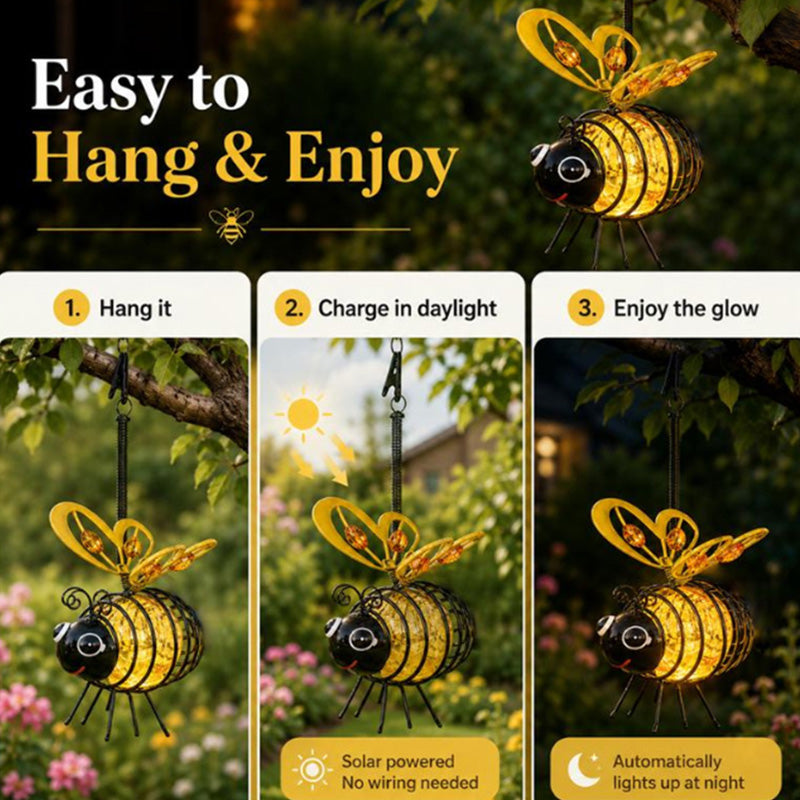 ❤️⏰🔥LIMITED TIME 49% OFF!🔥50K+ SOLD! Solar-powered hanging bee lamp🌞🌜