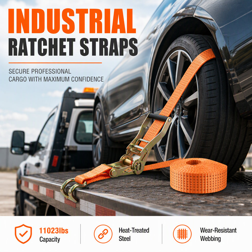 🚚💪 Heavy-Duty Ratchet Cargo Strap – Secure Double-Hook Tie Down for Cars, Trucks & Trailers - image 1