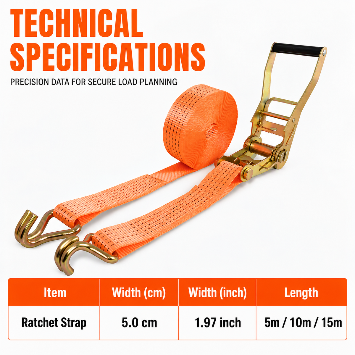 🚚💪 Heavy-Duty Ratchet Cargo Strap – Secure Double-Hook Tie Down for Cars, Trucks & Trailers - image 7